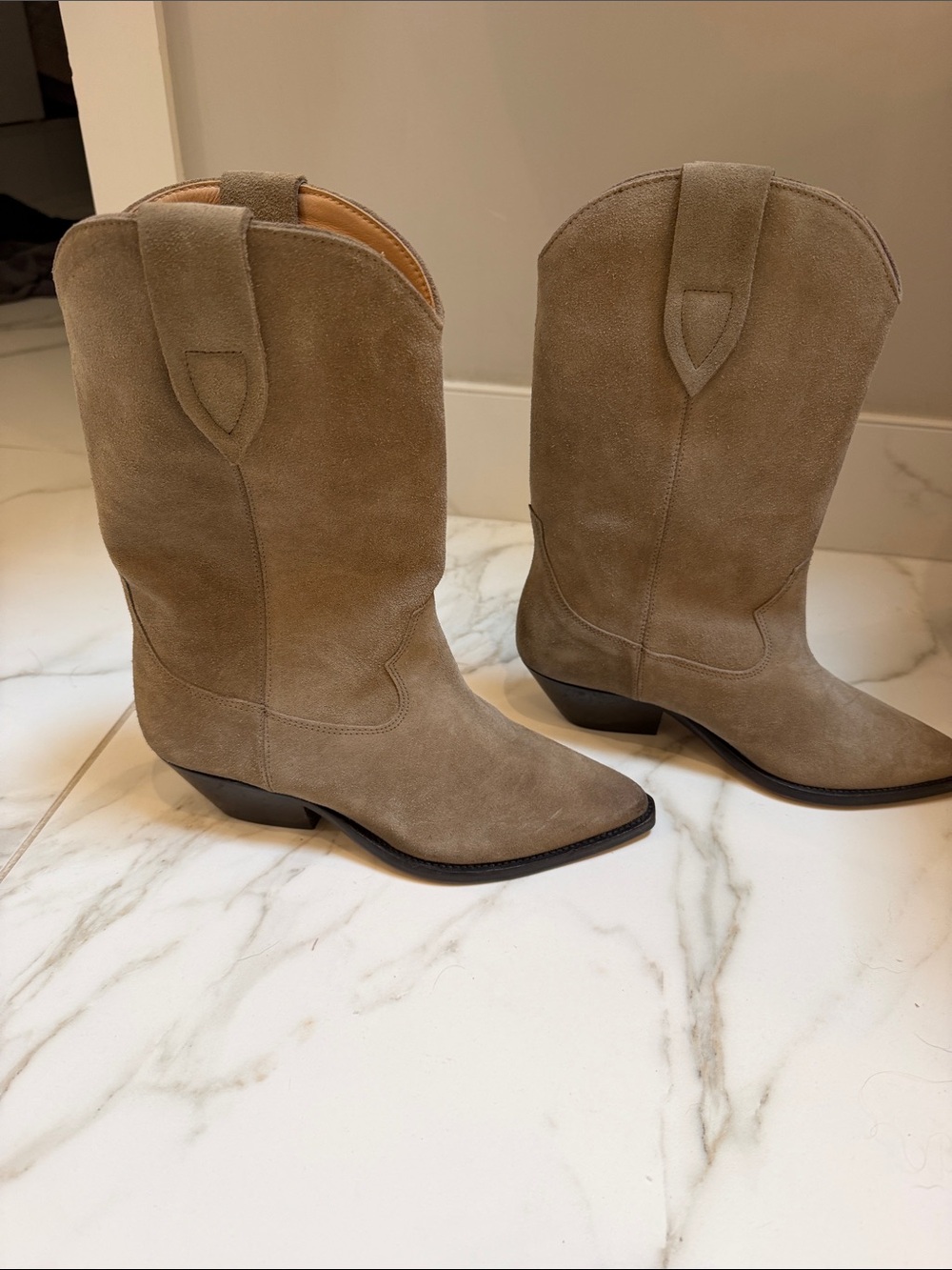 Isabel Marant Duerto  NWOB Taupe Suede Western Boots size 36